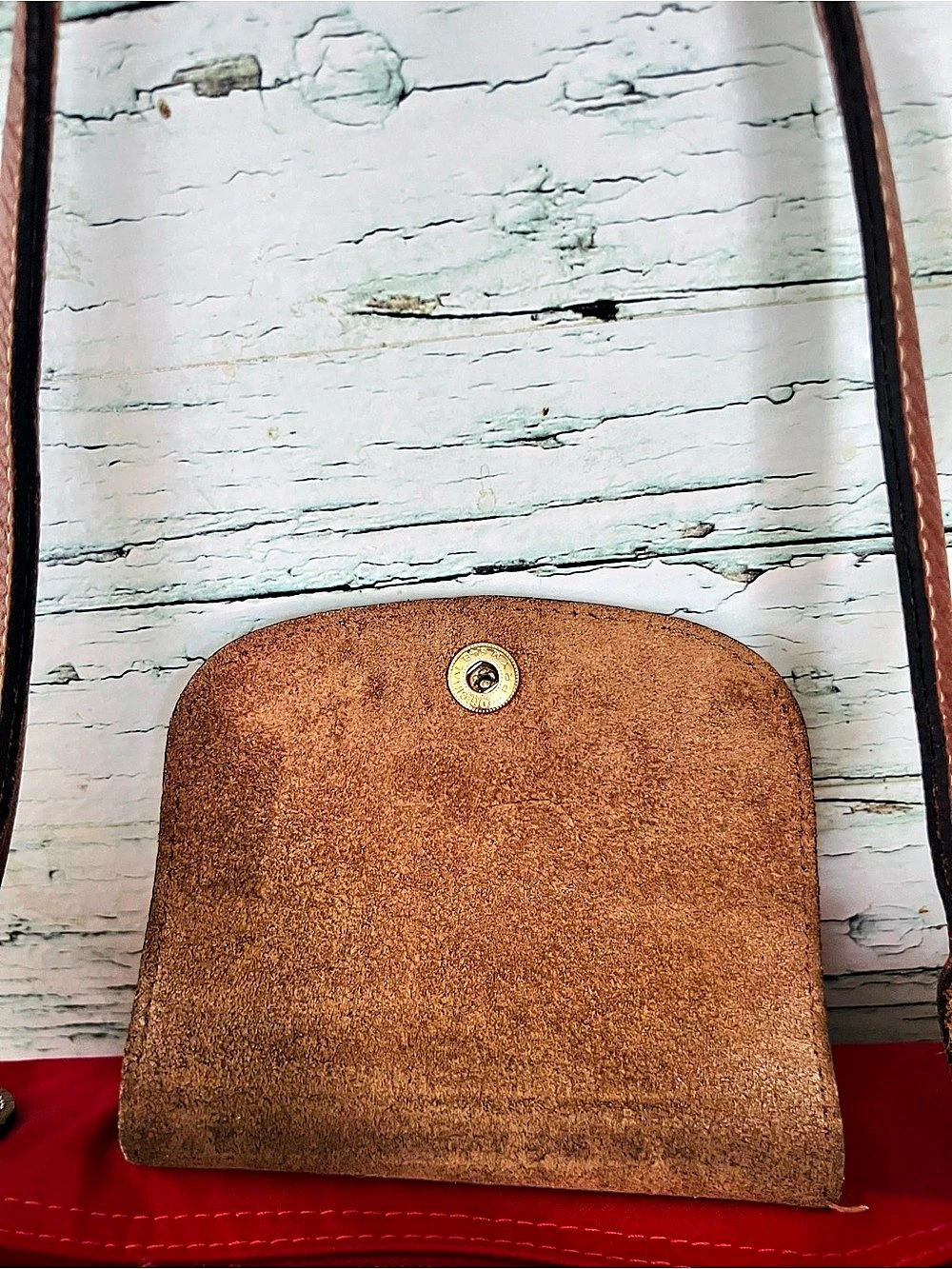Longchamp Red Tote Bag – Brown Leather Trim – Spacious Everyday Bag - Picture 7 of 16